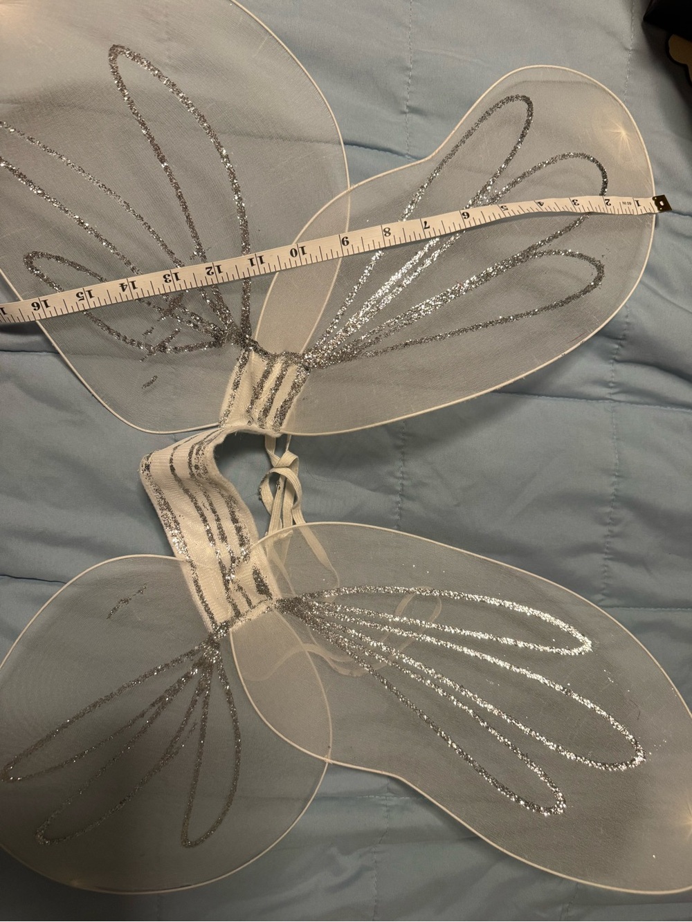 Sheer Silver Glitter Fairy Wings for kids - White